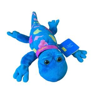 Kohls Cares Thoughtful Lizard Plush Collar Gecko Stuffed Animal Blue Pink 14”
